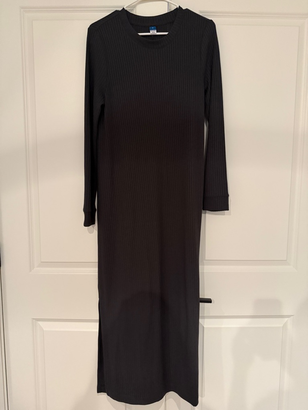 Old Navy Gray Ribbed Long Sleeve Maxi Dress